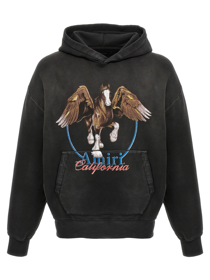 Amiri Graphic Print Hooded Sweater Kangaroo Pocket