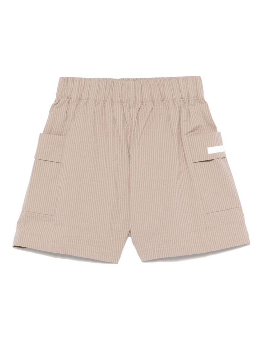 EA7 BEIGE STRIPED SHORTS