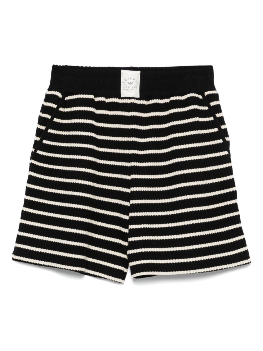 Emporio Armani Ribbed Texture Elasticated Waistband Shorts