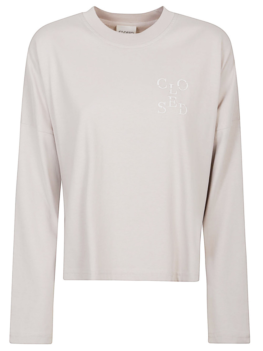 CLOSED GREY COTTON CREWNECK SWEATER 