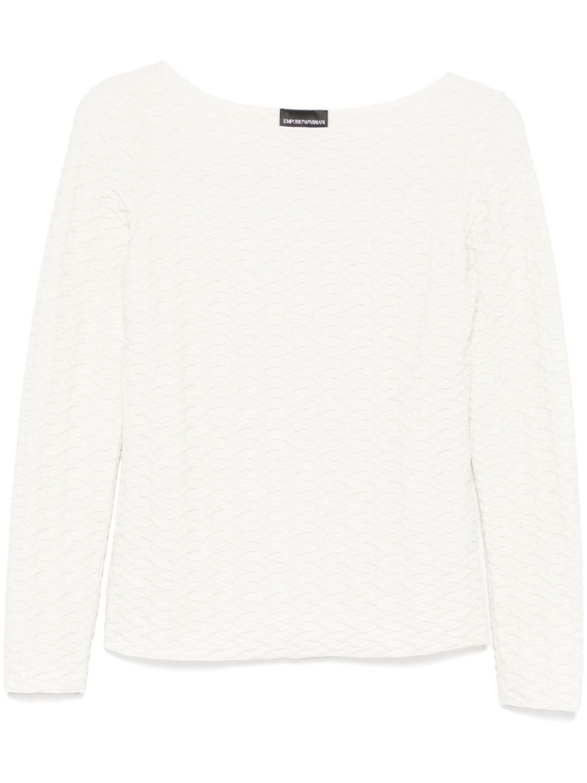 Emporio Armani Crew Neck Long Sleeve Knit Sweatshirt