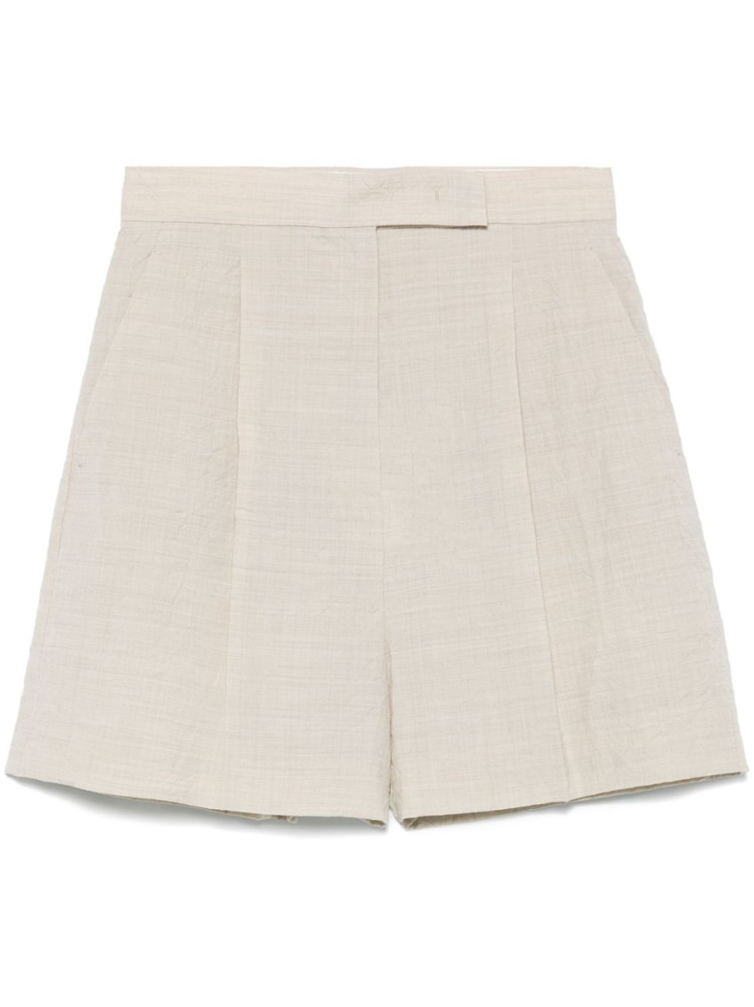Shop Max Mara Beige Wool Shorts