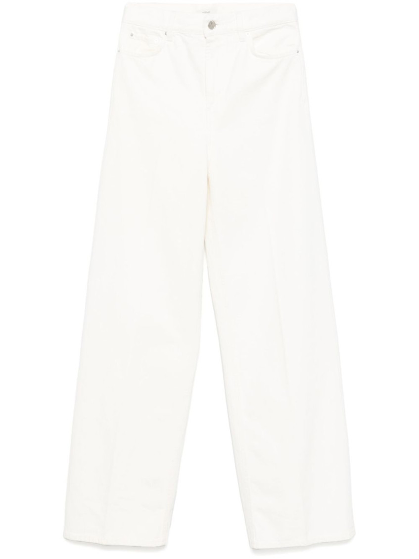 Shop Totême White Wide Leg Denim Jeans