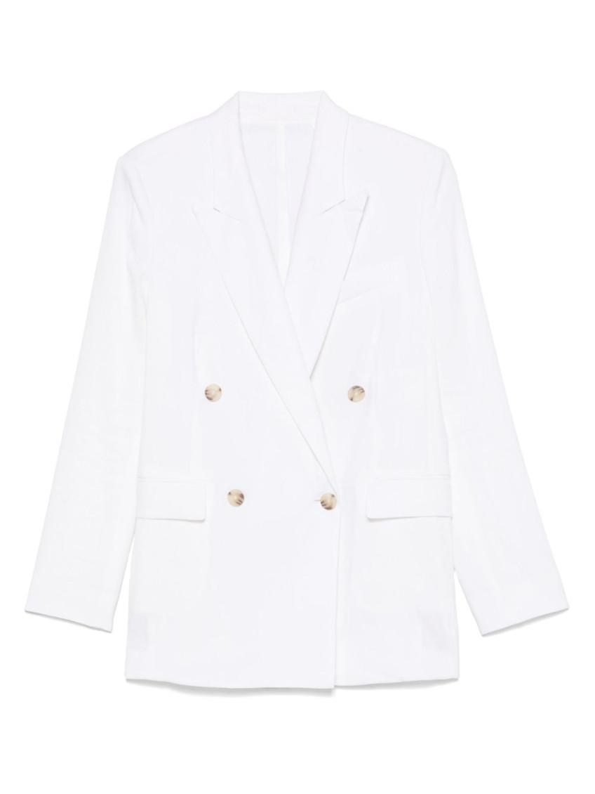 Shop Hugo Boss White Linen Blazer