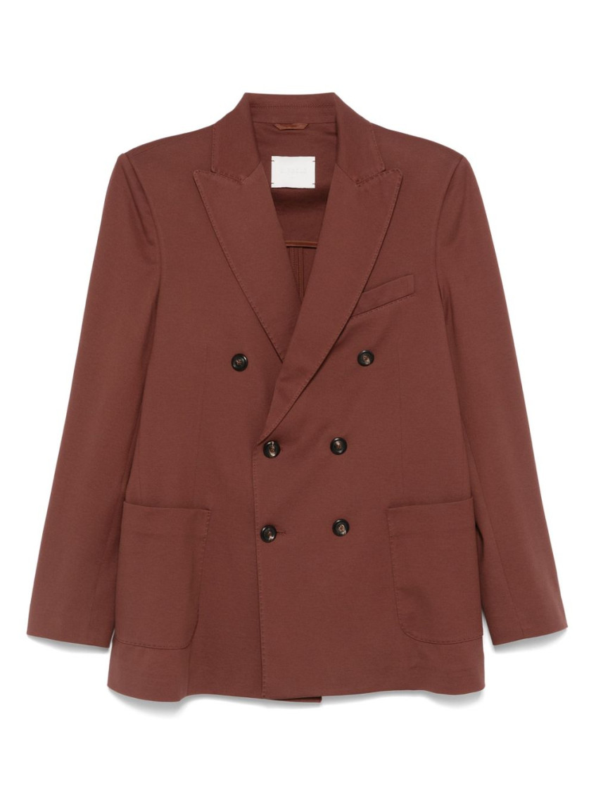 Circolo 1901 Blazer Doppiopetto In Misto Cotone Marrone