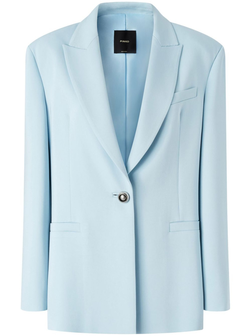Shop Pinko Light Blue Single Breasted Blazer