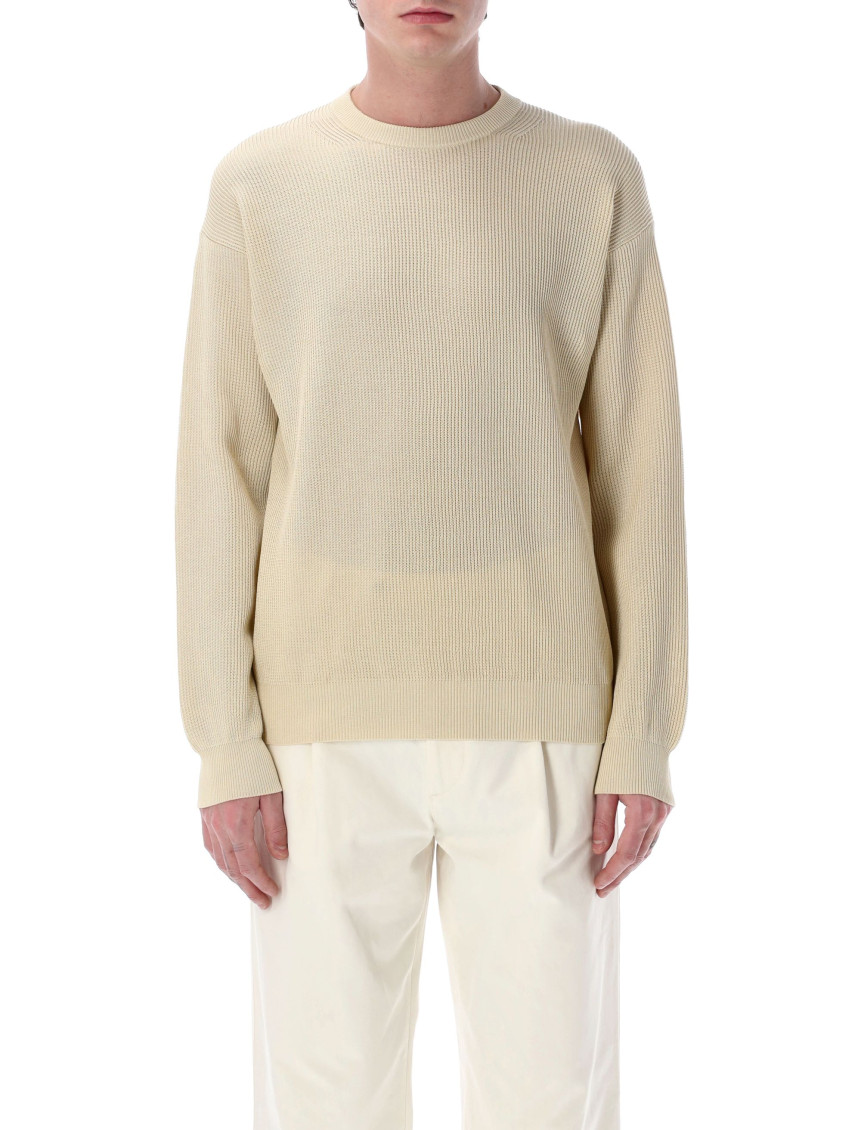 Auralee Textured Rib Knit Sweater With Long Sleeves