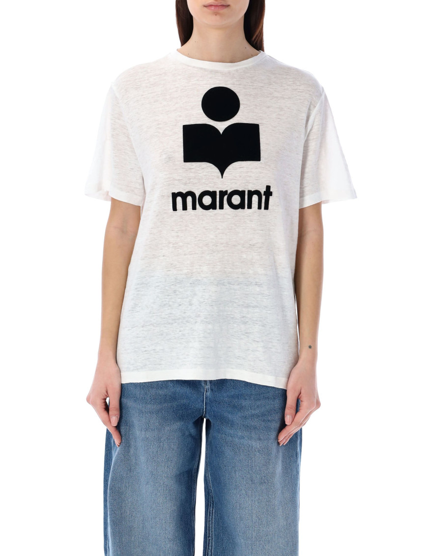 Shop Isabel Marant White Linen Zewel T-shirt