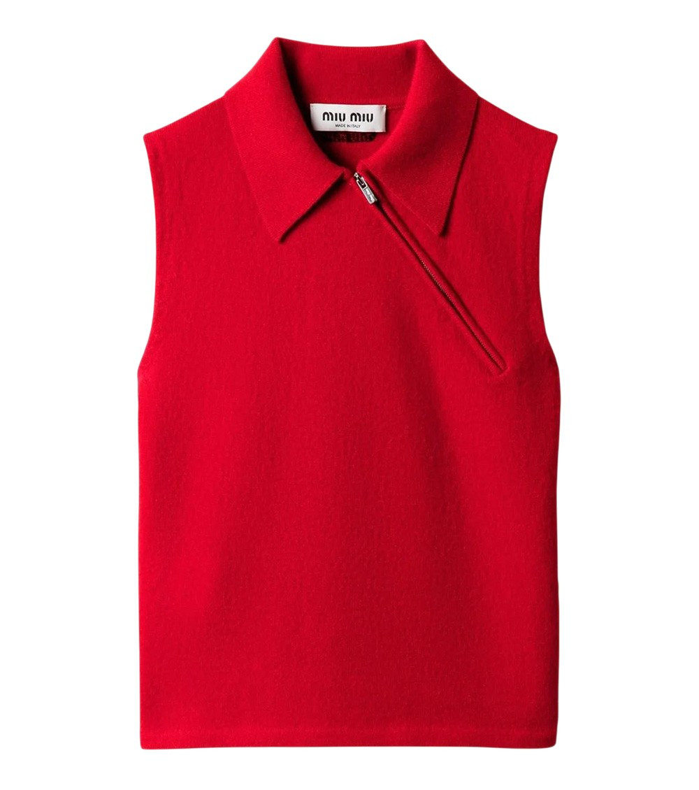 Miu Miu Red Shirt Collar T-shirt for Women Online India at Darveys.com