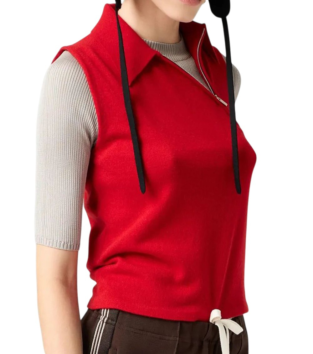 Miu Miu Red Shirt Collar T-shirt for Women Online India at Darveys.com