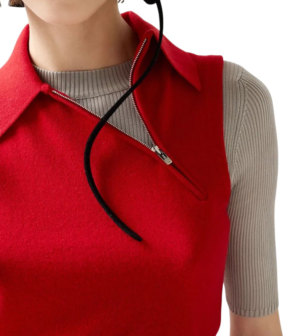 Miu Miu Red Shirt Collar T-shirt for Women Online India at Darveys.com