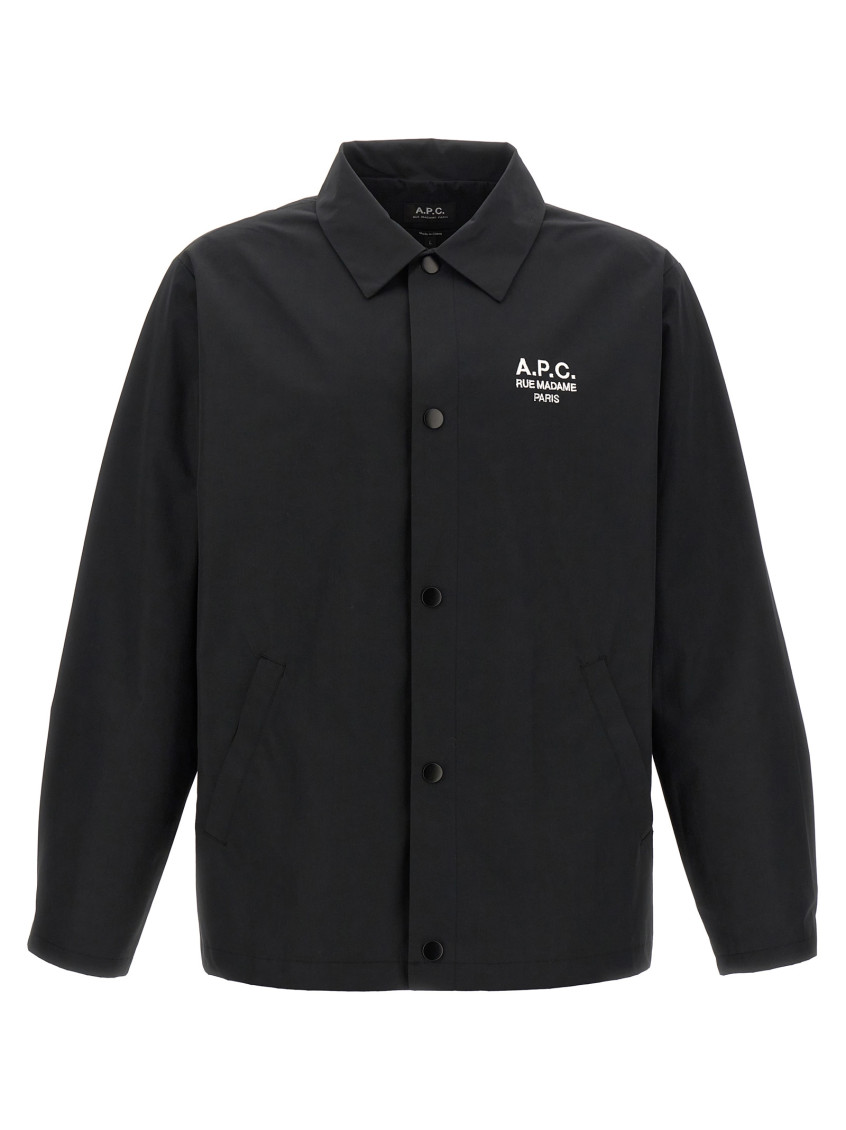 Apc A.p.c. Regis' Black Cotton Blend Shirt In Black