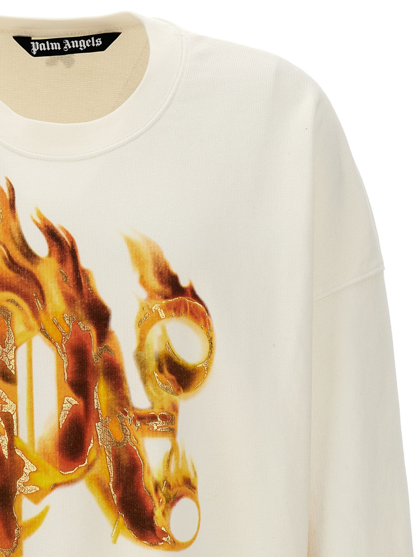 スウェット・トレーナー Palm Angels Burning Monogram Print Sweatshirt Palm Angels Burning monogram-print Sweatshirt | Black | FARFETCH