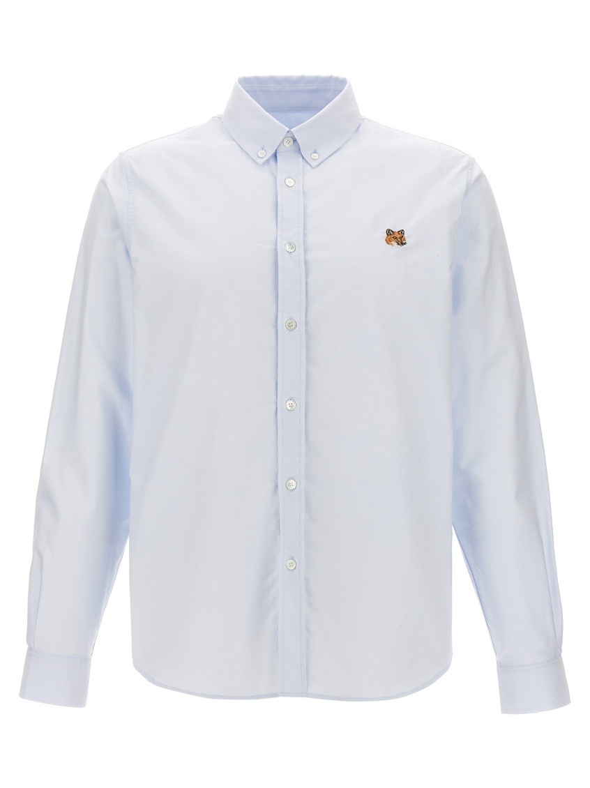 Shop Maison Kitsuné Light Blue Mini Fox Head Shirt