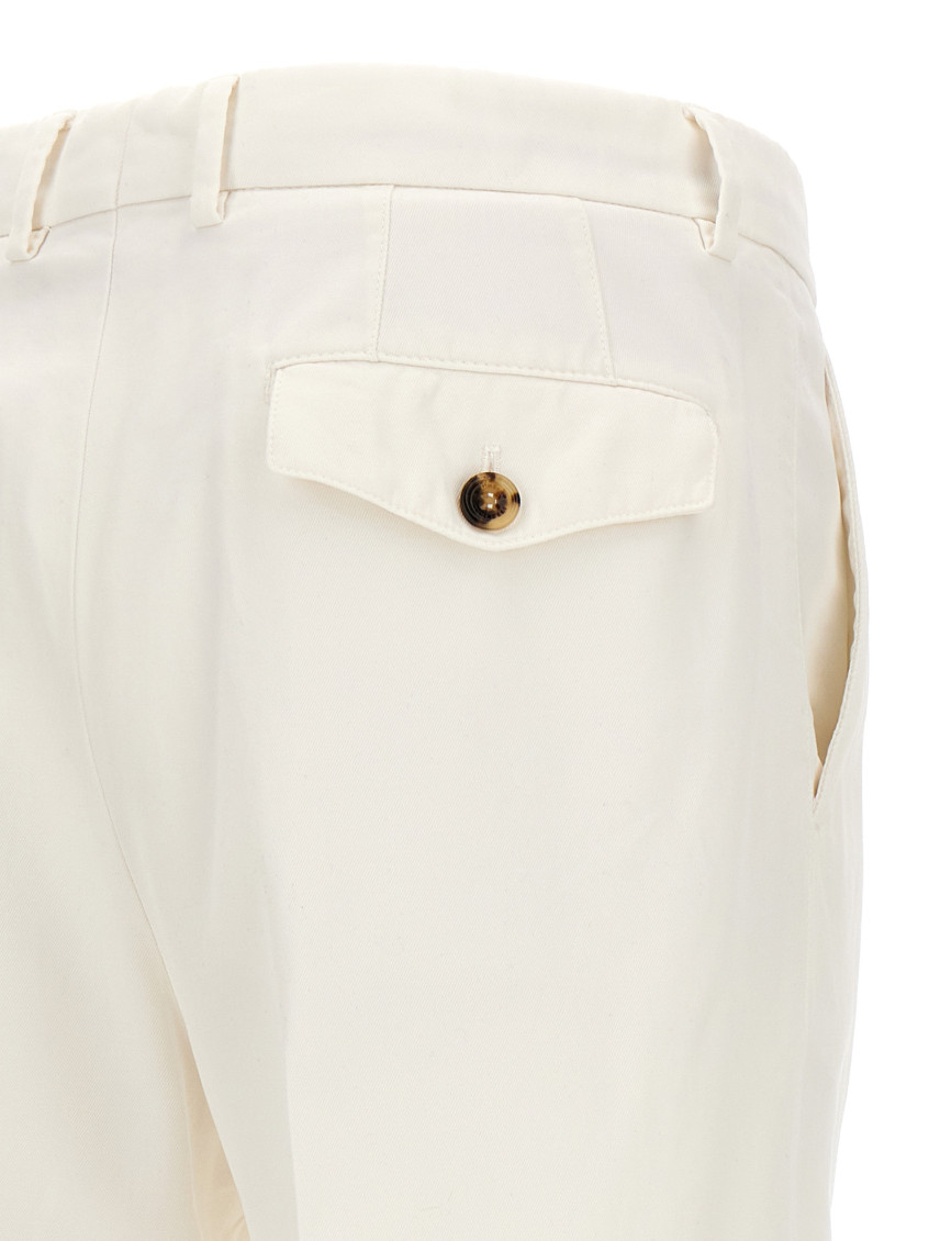 【関税込み】BRUNELLO CUCINELLI DOUBLE PENCE PANTS Brunello Cucinelli White Double Pence Pants for Men Online