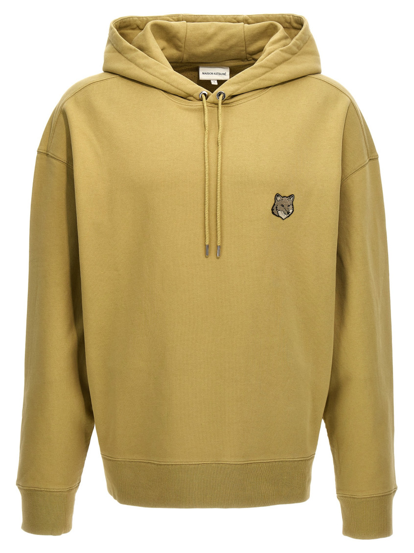 Shop Maison Kitsuné Green Bold Fox Head Hoodie
