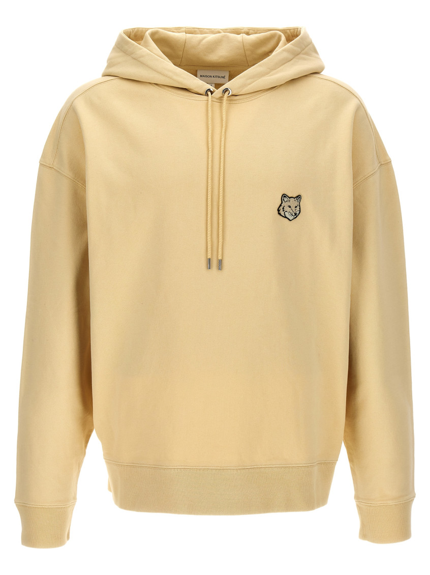 Shop Maison Kitsuné Beige Bold Fox Head Hoodie