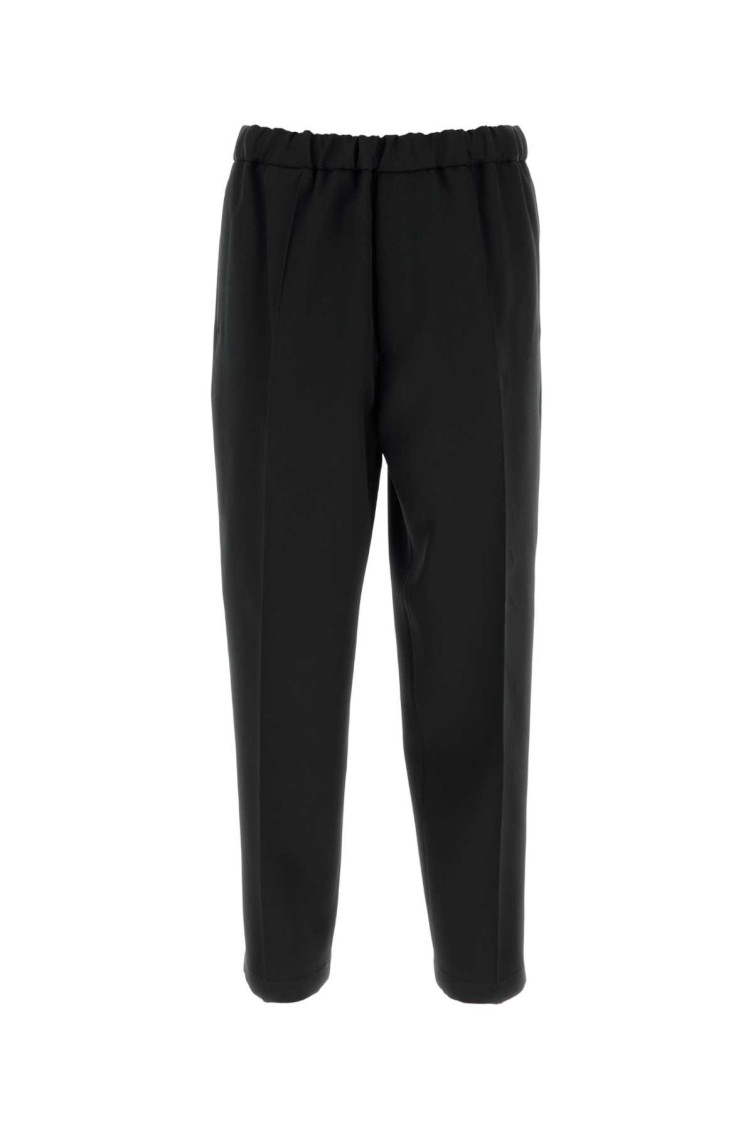 Jil Sander Wool Joggers With Elastic Waistband And Ribbed Cuffs In Black