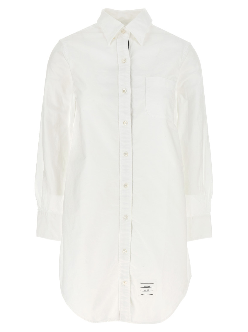 Thom Browne Short Button-down Blouse In White