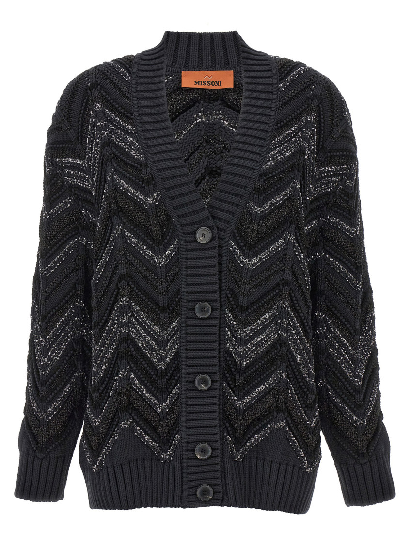 Shop Missoni Black Zig Zag Cardigan