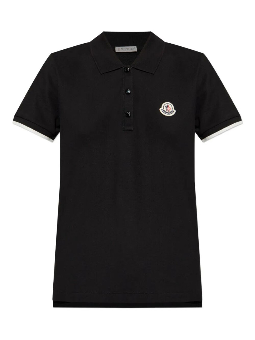 Moncler Black Logo Patch Polo