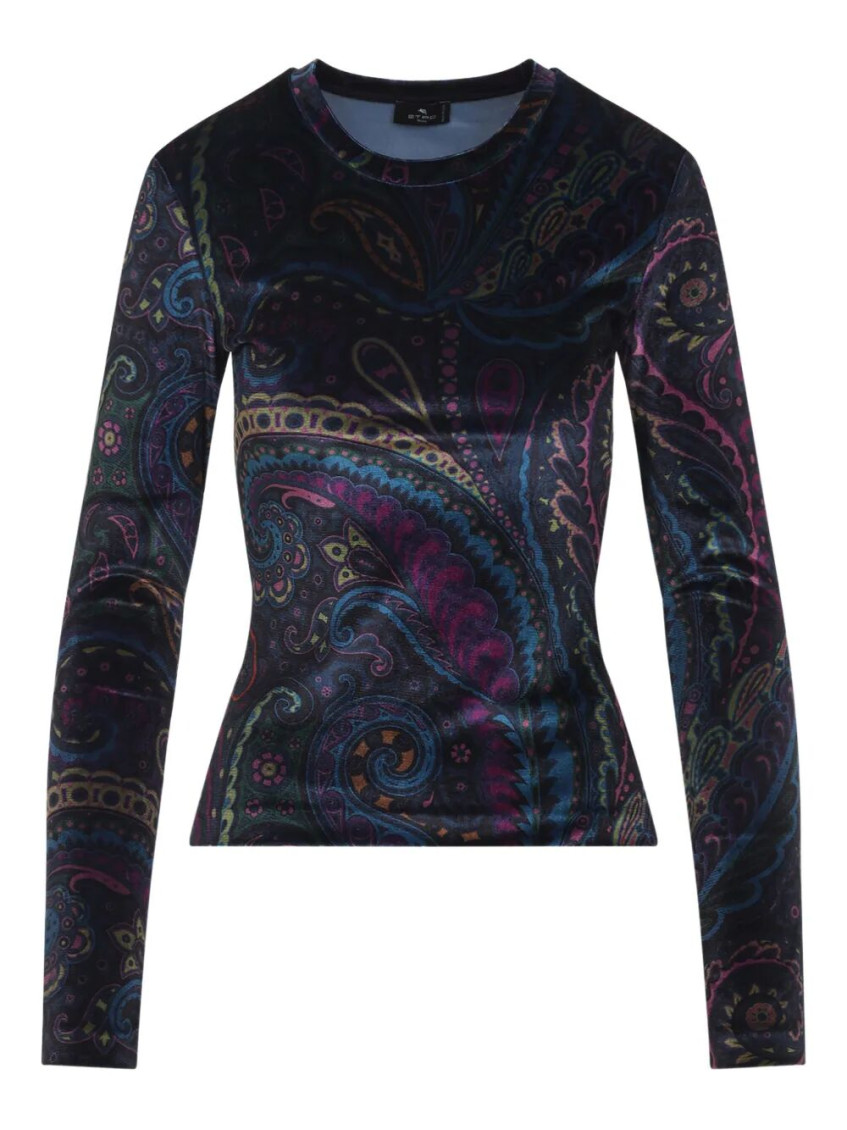 Etro Velvet Top In Blue