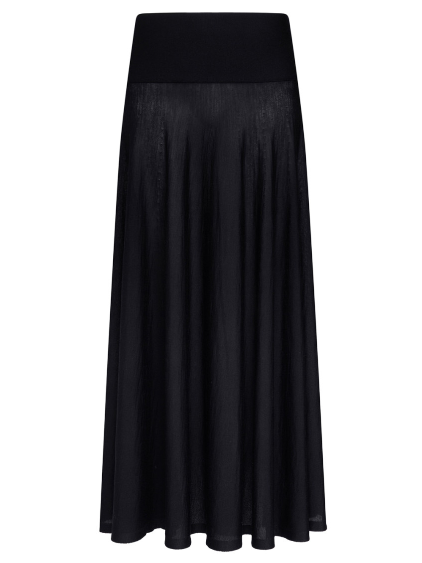 Alaïa Merino Wool Maxi Skirt In Black
