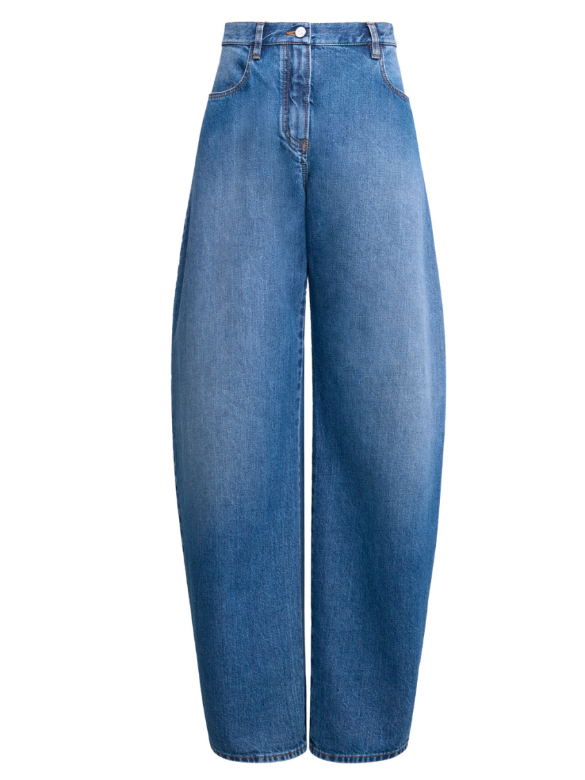 Alaïa Alaia Low Waist Round Jeans In Blue