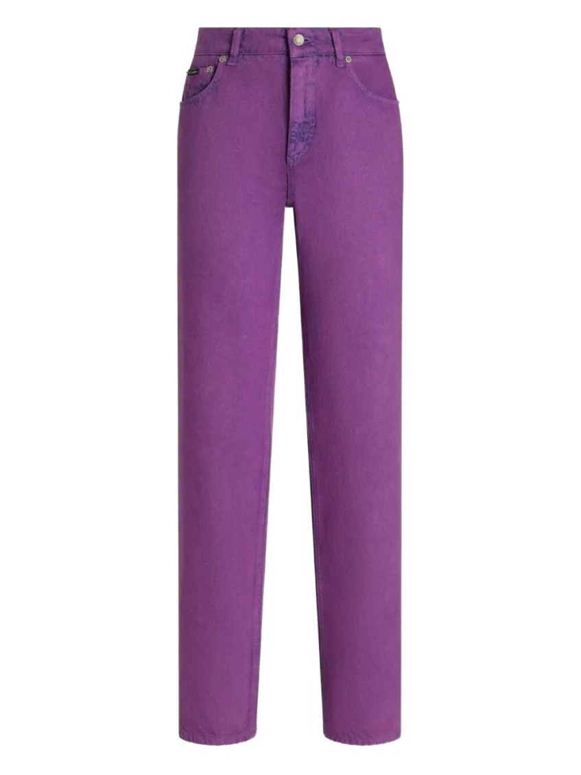 Dolce & Gabbana Five-pocket Straight Leg Jeans In Purple