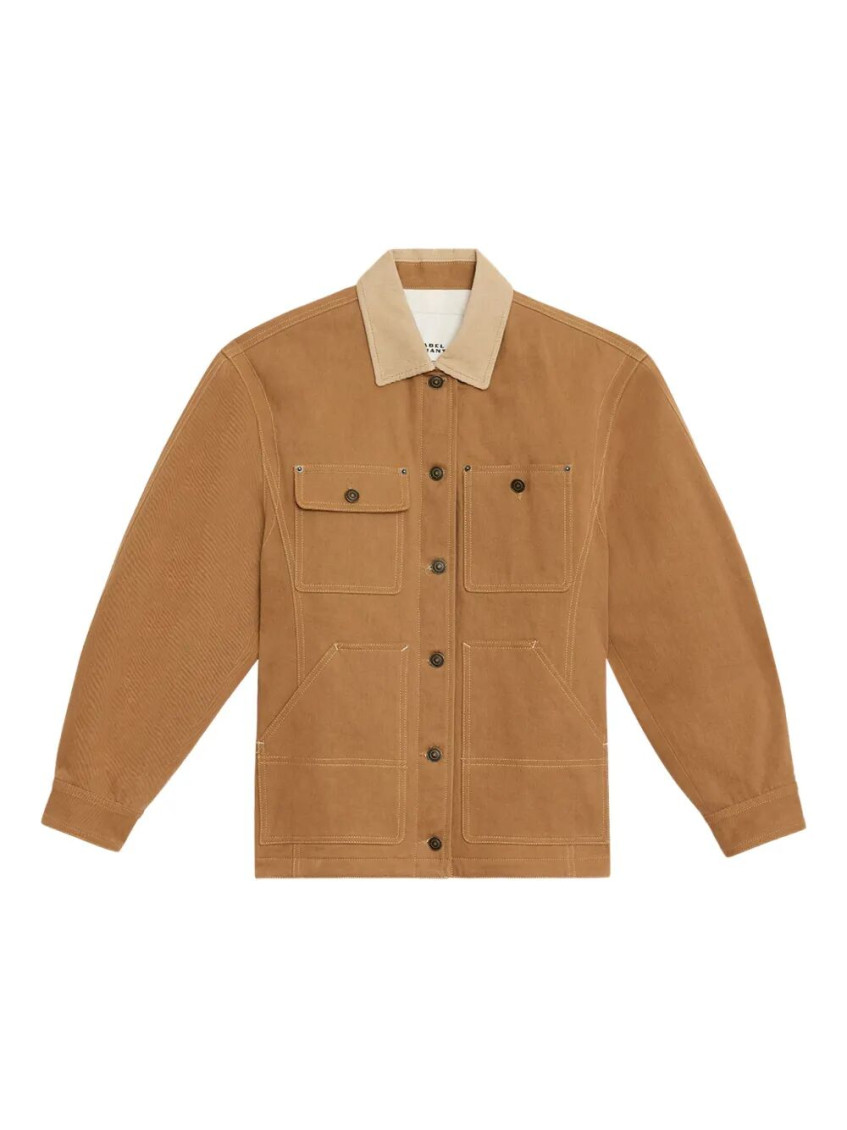Isabel Marant Women Cognac Brown Front Button Fastening Two Chest Flap Pockets Two Side Patch Poc In Brown