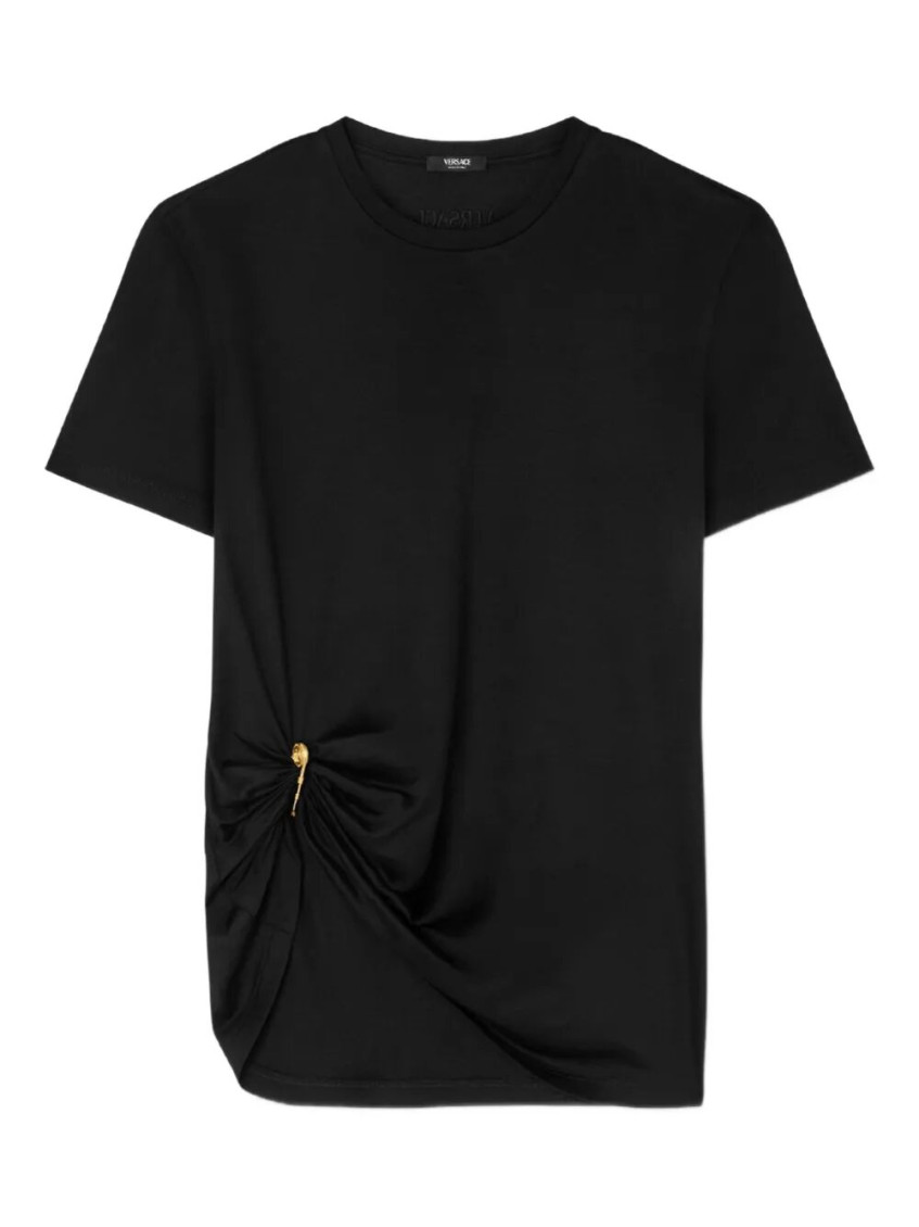 Versace Black Pin-drape T-shirt