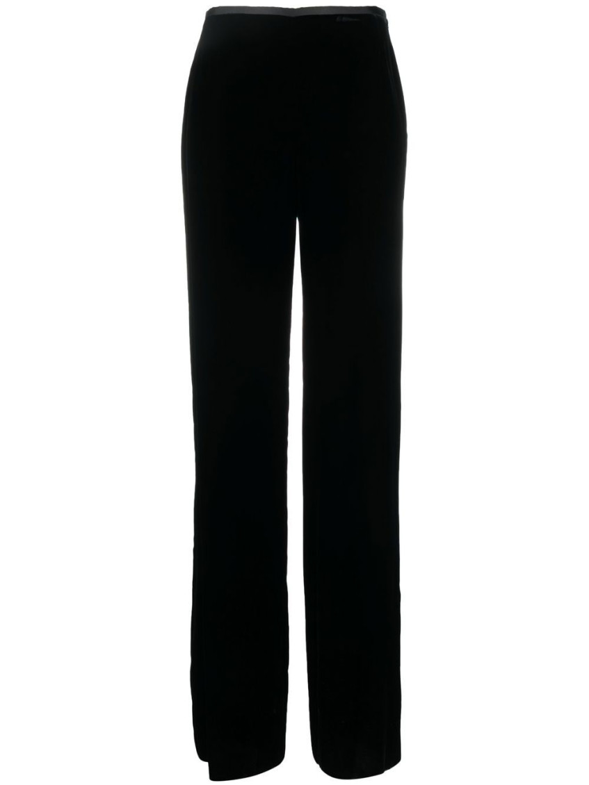 Emporio Armani High-waisted Wide Leg Trousers In Black