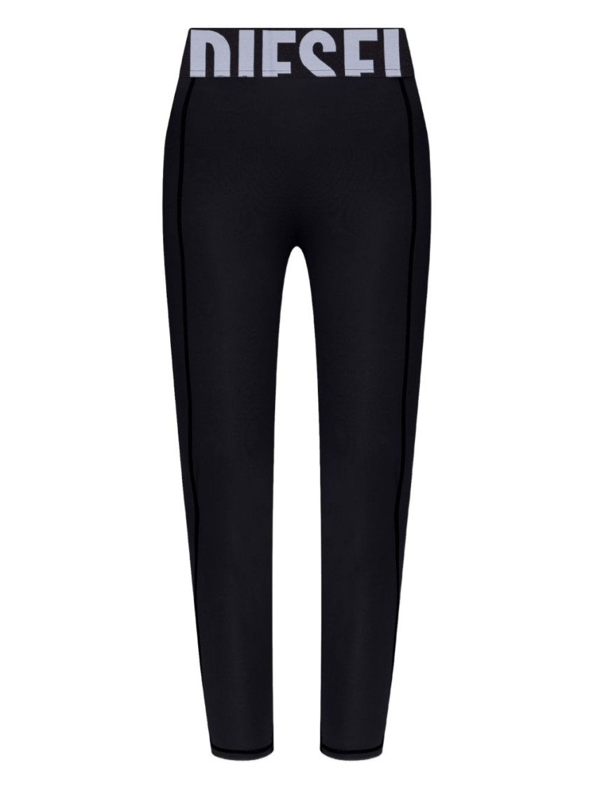 Diesel Black Logo Leggings In Black