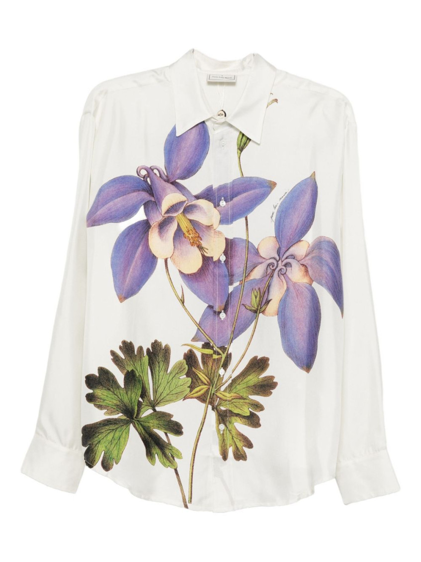 Pierre-louis Mascia Pierre Louis Mascia Printed Silk Shirt In White