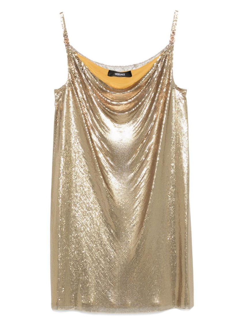 Versace Golden Mini Cocktail Dress