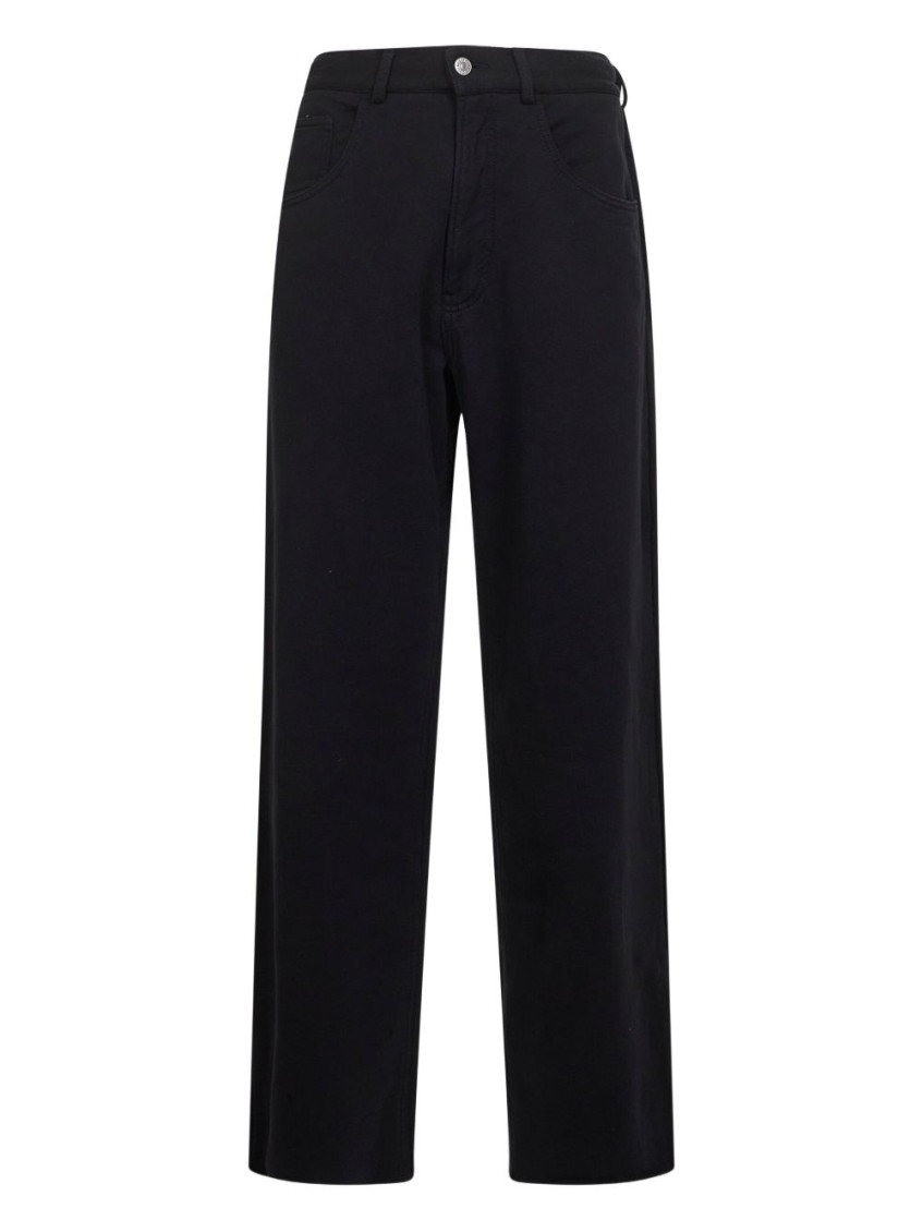 Mm6 Maison Margiela Black Jersey Five-pocket Trousers In Black