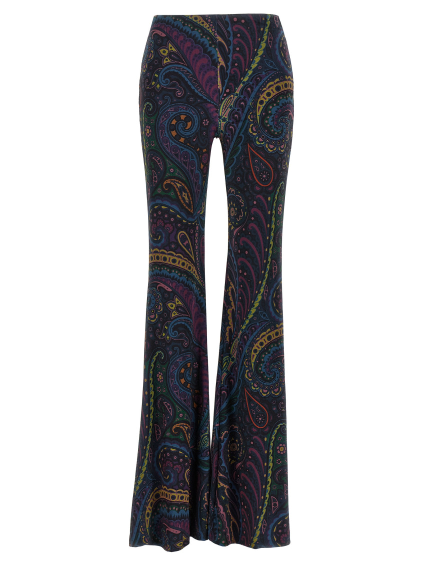 パンツ Etro Chenille Trousers With Multicolor Print Etro Multicolor Chenille pants for Women Online USA at