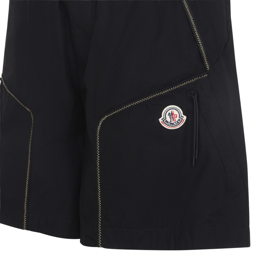 Moncler Black Logo Regular Shorts for Men Online USA at Darveys.com