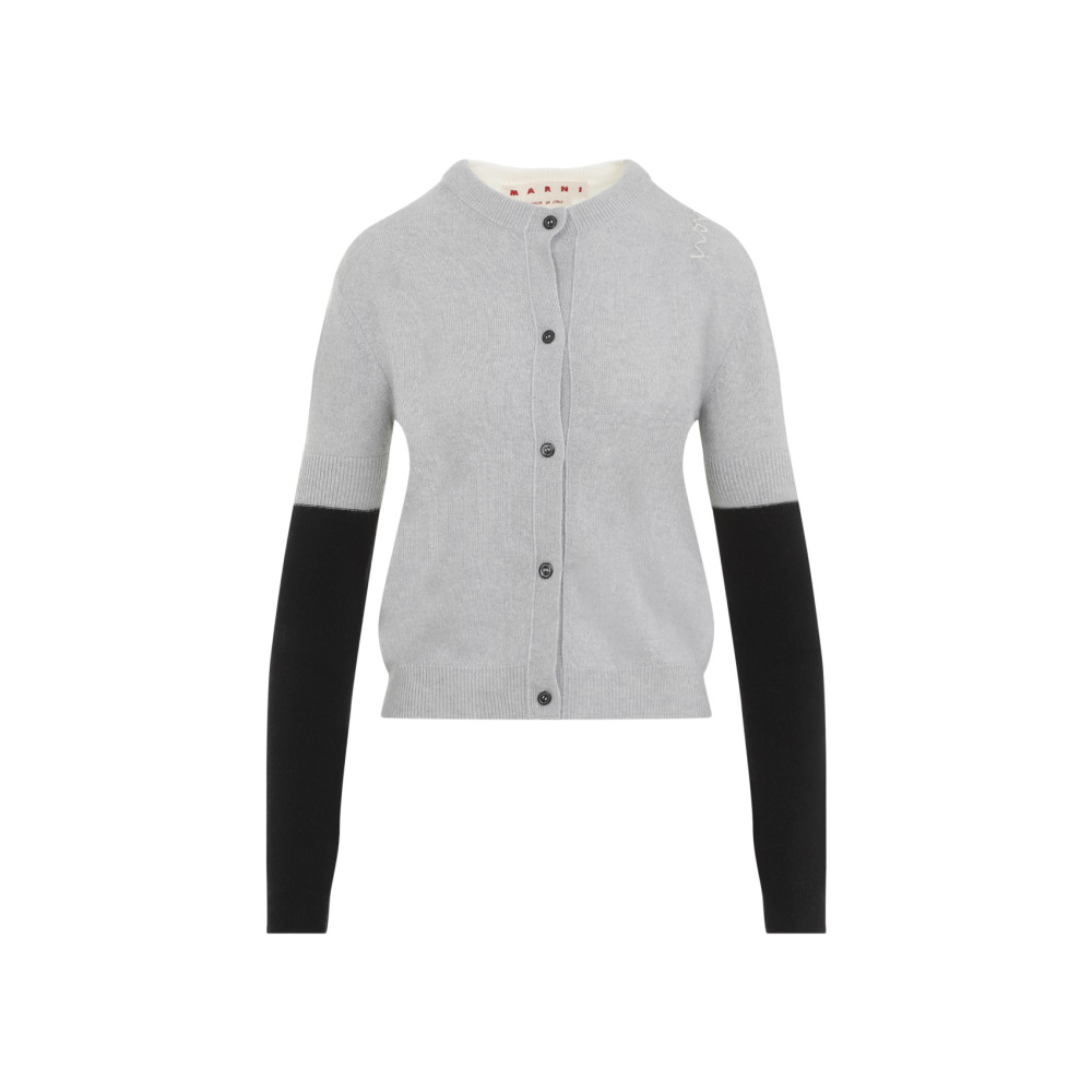 Marni Wool And Cashmere Cardigan In Grey