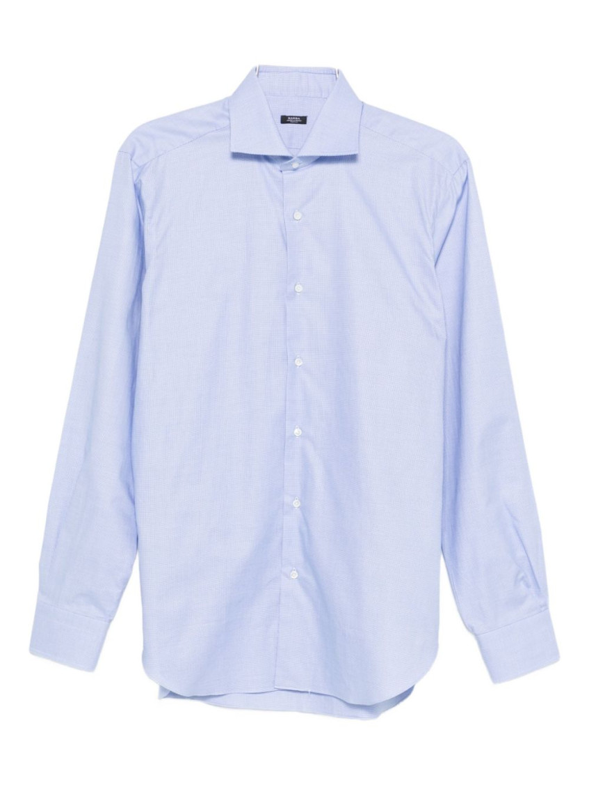 Barba Napoli Light Blue Long-sleeve Barba Shirt In Blue