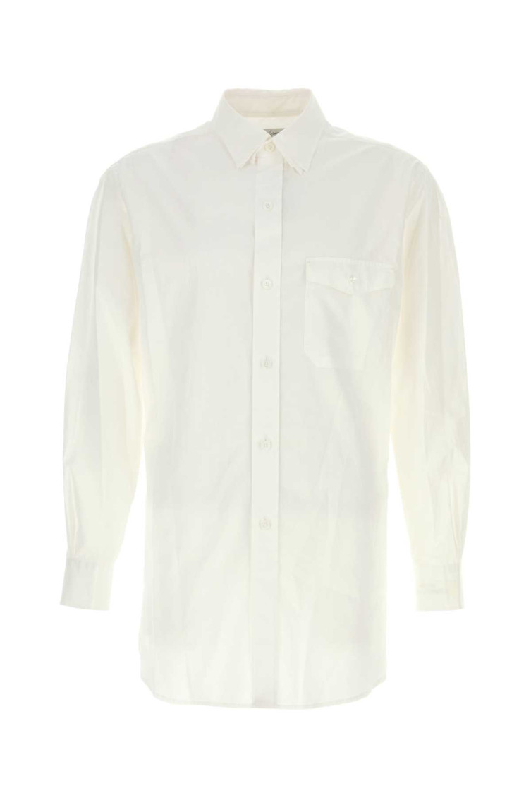 Yohji Yamamoto Cotton Shirt Featuring Long Sleeves And Collar In White