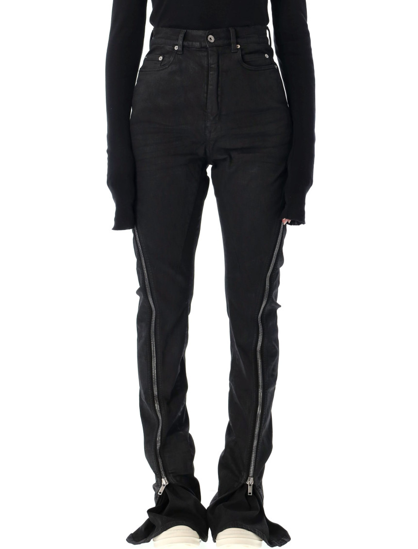 Rick Owens Black Zip-detail Slim-fit Jeans
