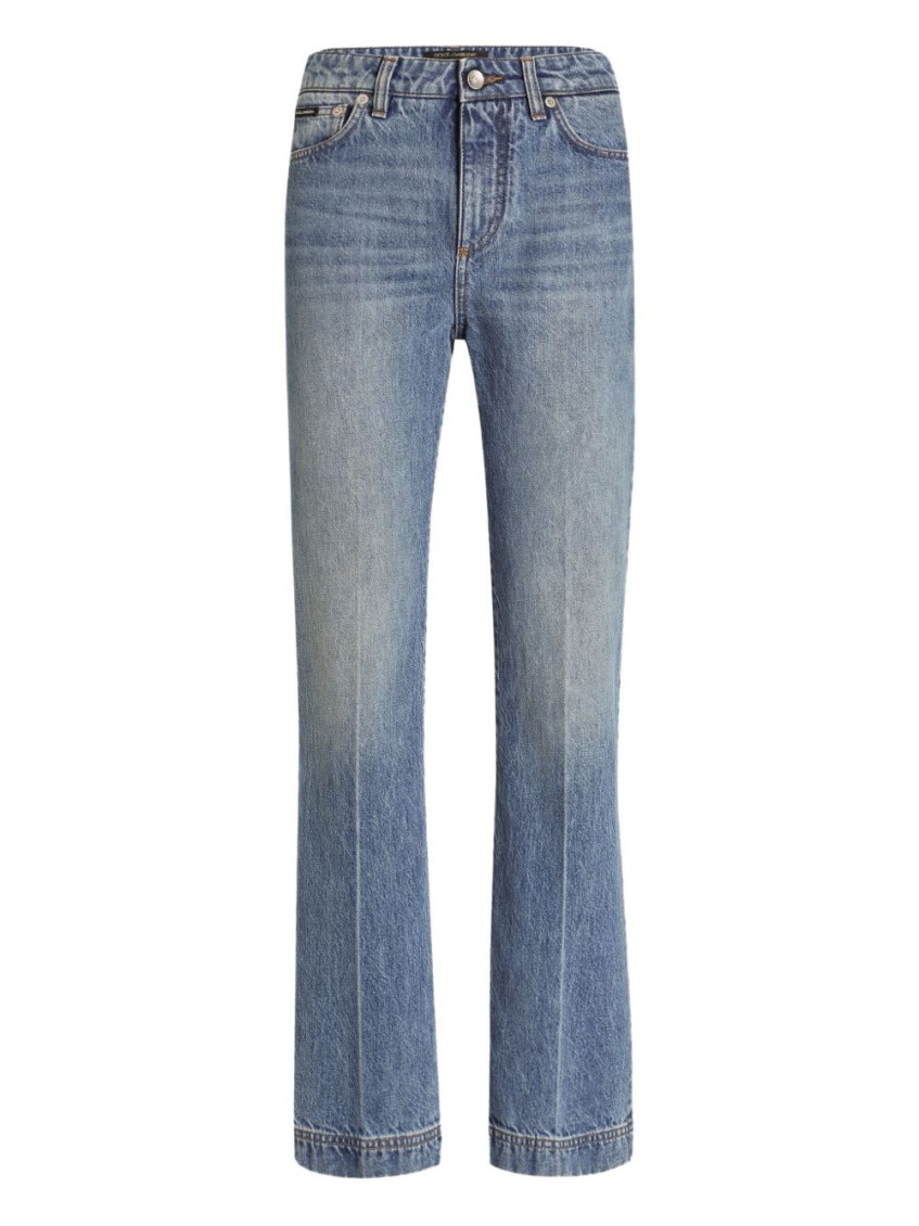 Dolce & Gabbana Blue Cotton Jeans In Blue