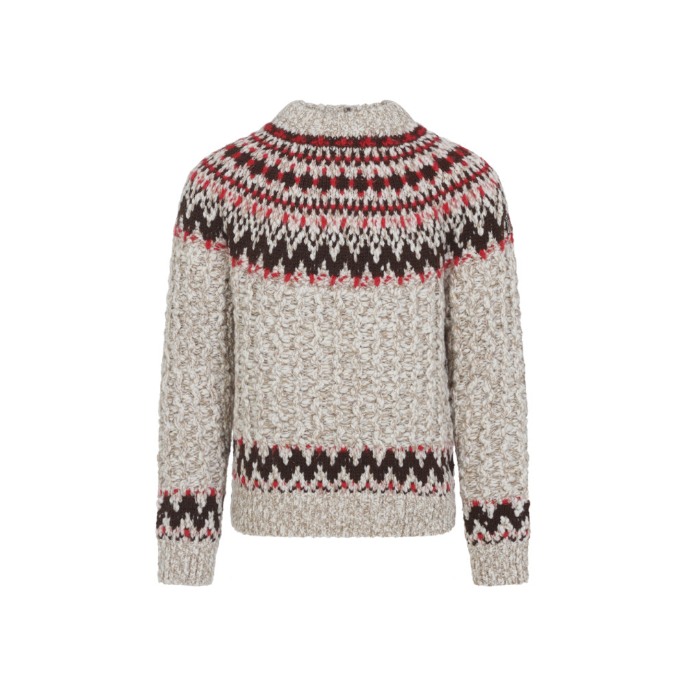 Moncler Light Beige Wool Sweater In Gray
