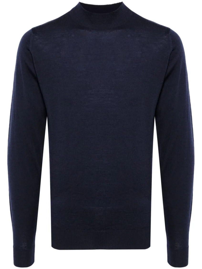 John Smedley Extra Fine Merino Wool Turtle Neck Sweater Clothing In Blue