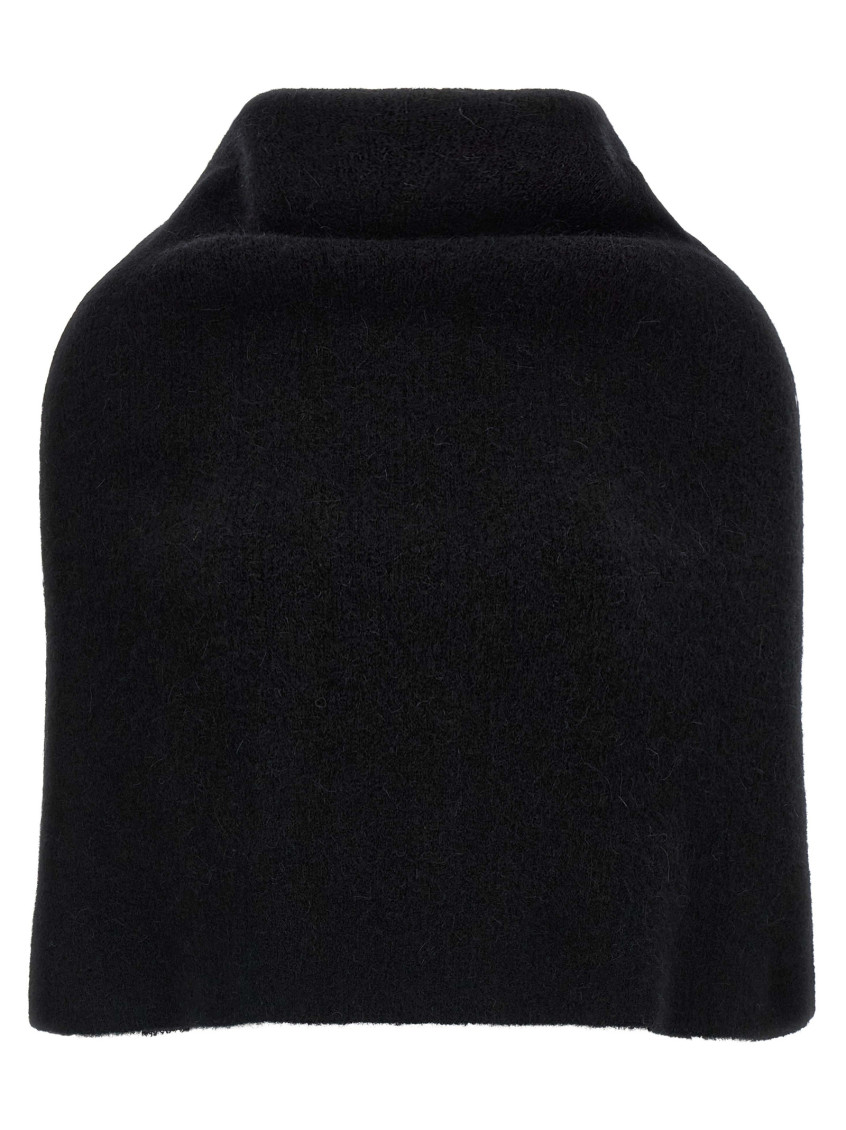 Rick Owens Black Cowl Cape In Black