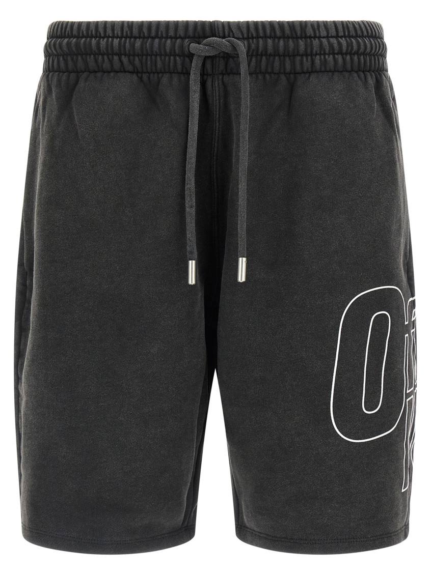Off-white Outline Arrow Skate Bermuda Shorts In Black