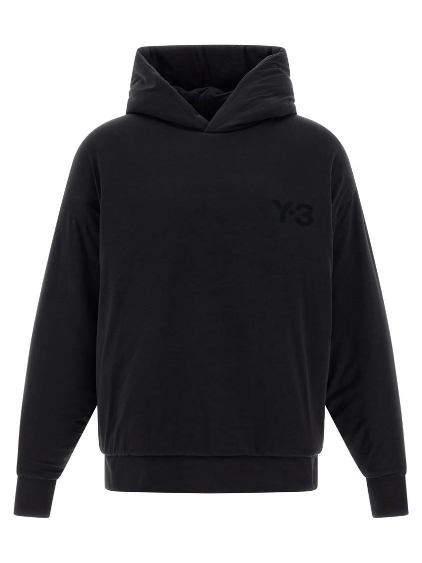 Y-3 Black Logo Hoodie In Black