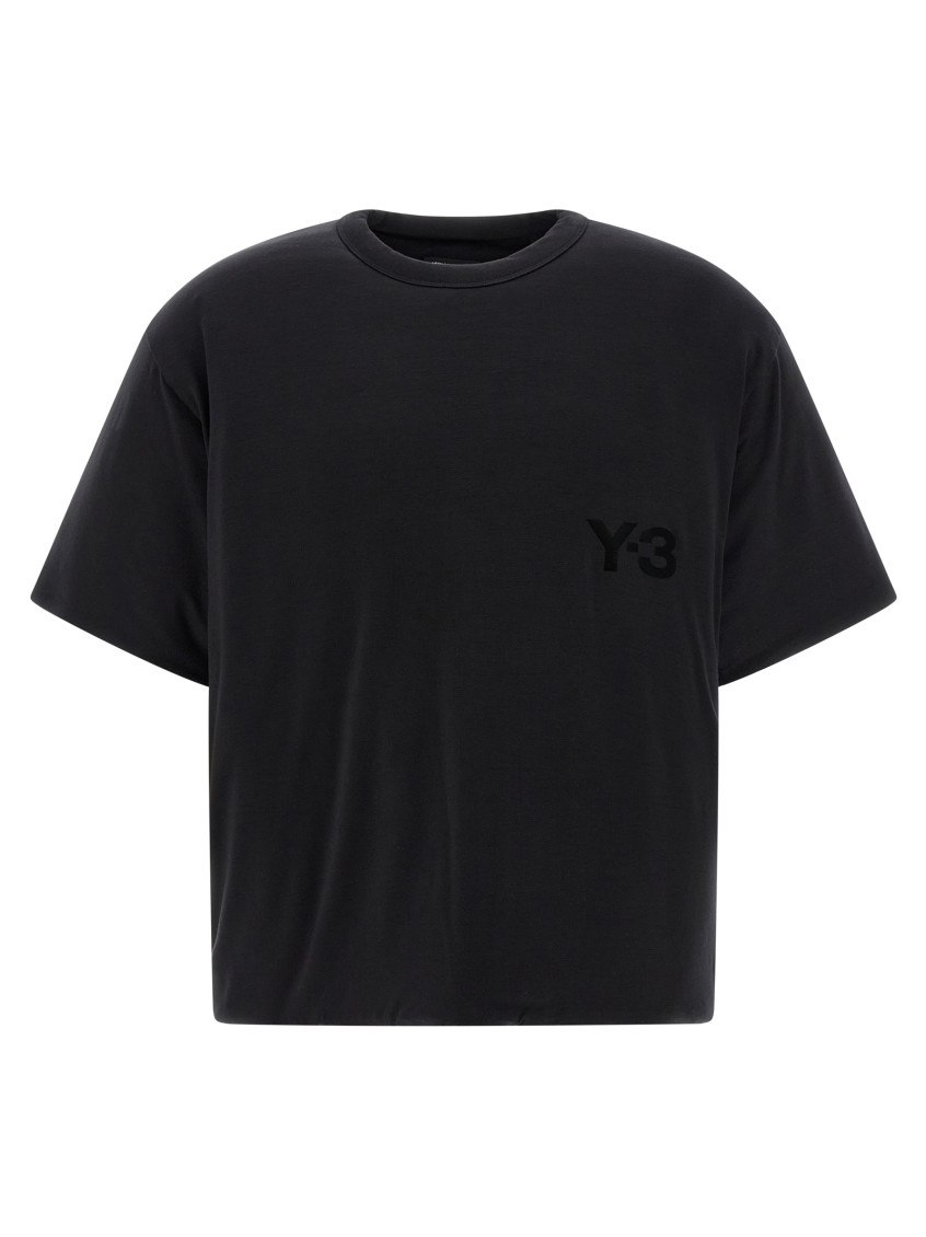Y-3 Padded Crew Neck Short Sleeve T-shirt In Black