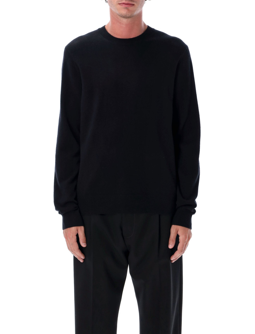 Comme Des Garçons Merino Wool Crewneck Sweater In Black